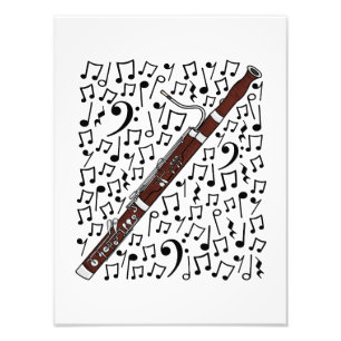 Impression Photo Notes musicales de Bassoon Professeur de musique W