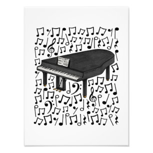 Impression Photo Notes musicales du Grand Piano Pianiste musicien