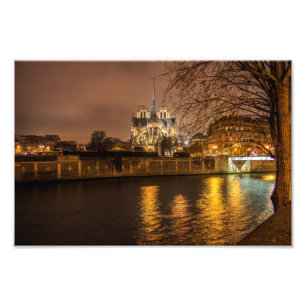 Impression Photo Notre Dame Paris la nuit -