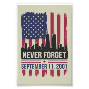 Impression Photo N'oubliez jamais septembre 11 2001 Memorial Day US