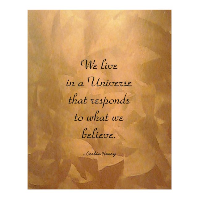 Impression Photo Nous Vivons Dans Un Univers Citation - Cuivre (Devant)