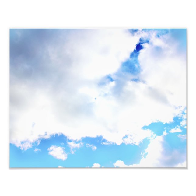 Impression Photo Nuages blancs et ciel bleu (Devant)