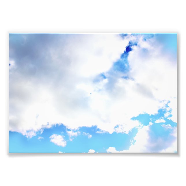 Impression Photo Nuages blancs et ciel bleu (Devant)