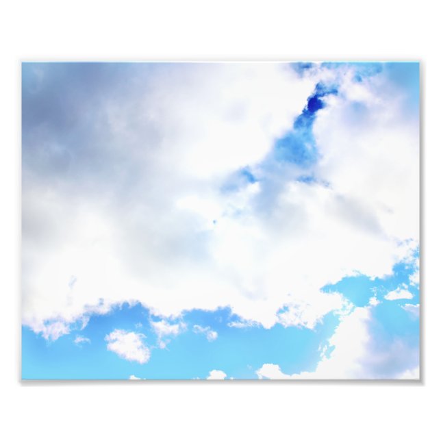 Impression Photo Nuages Blancs et Doux et Ciel Bleu (Devant)