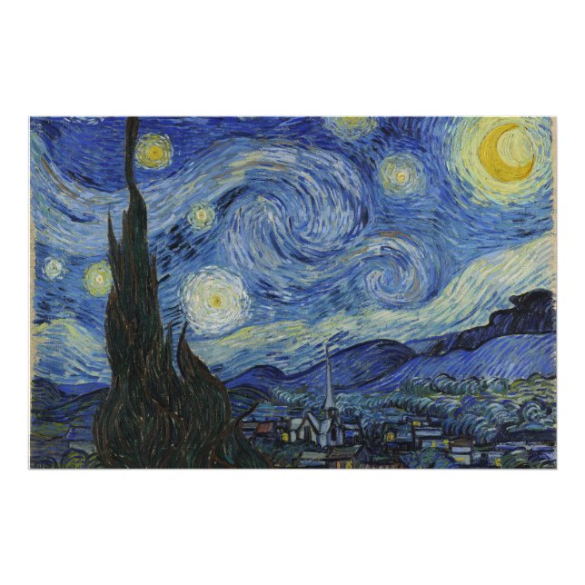 Impression Photo Nuit étoilée, peinture à l'huile, Vincent Van Gogh (Devant)