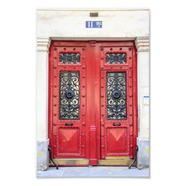 Impression Photo Numéro 11 rouge de la porte de Paris - (Devant)