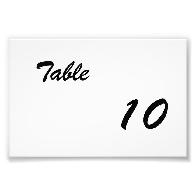Impression Photo Numéro de table (Devant)