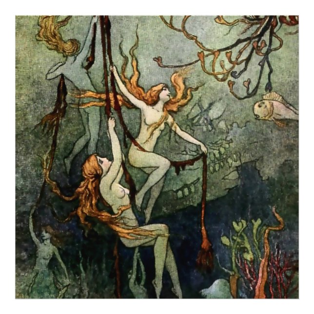 Impression Photo « Nymphes des mers » par Warwick Goble (Devant)