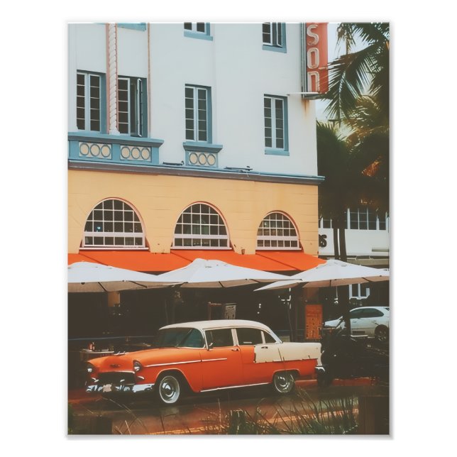 Impression Photo Ocean Drive, South Beach, Miami (Devant)