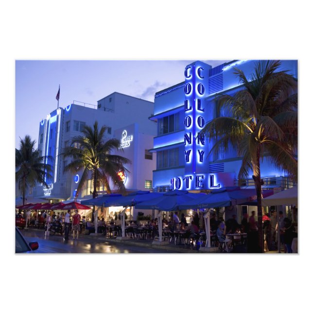 Impression Photo Ocean Drive, South Beach, Miami Beach, (Devant)