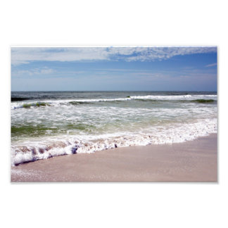 Impression Photo Ocean Waves on Pink Sandy Beach