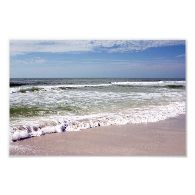 Impression Photo Ocean Waves on Pink Sandy Beach (Devant)