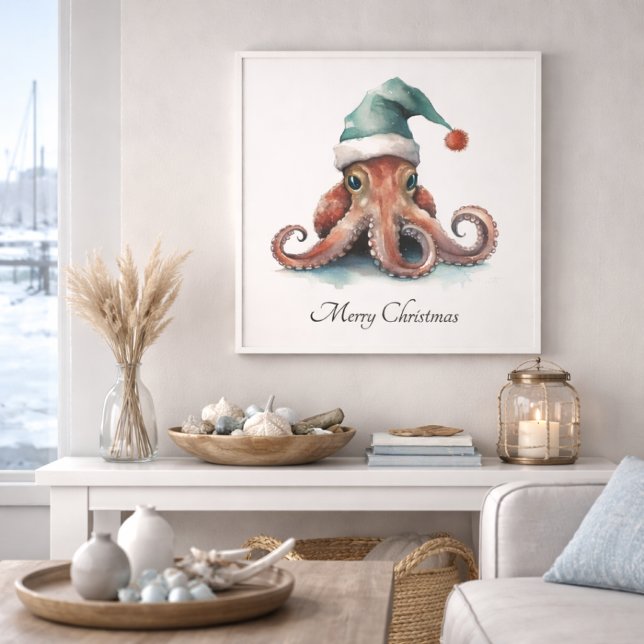 Impression Photo Octopus Christmas Joy, coutume (Créateur téléchargé)