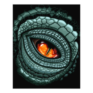 Impression Photo Œil de prédateur reptile primal