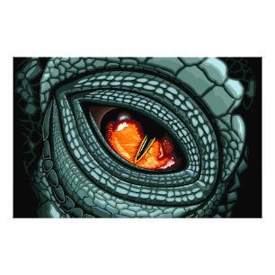 Impression Photo Œil de prédateur reptile primal