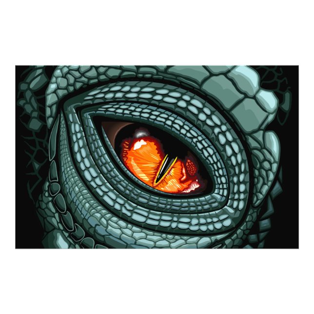 Impression Photo Œil de prédateur reptile primal (Devant)