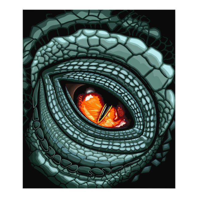Impression Photo Œil de prédateur reptile primal (Devant)