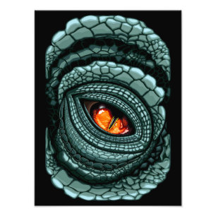 Impression Photo Œil de prédateur reptile primitif