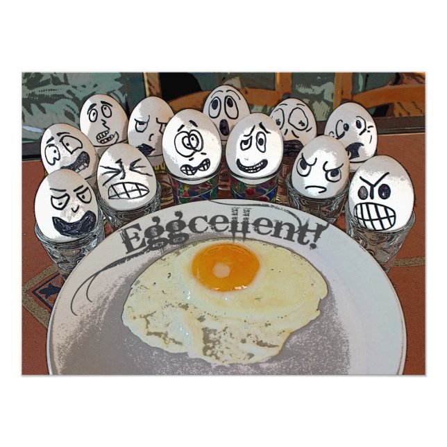 Impression Photo Œuf Super Amusant - Affiche Eggcellente ! (Devant)