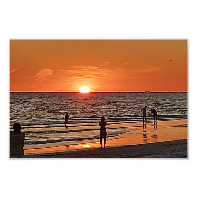 Impression Photo Œuvre d'art murale de plage au coucher du soleil D (Devant)