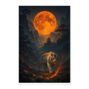 Impression Photo Œuvre d'art murale premium Tigre Blanc Volcanique