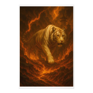 Impression Photo Œuvre d'art murale Premium Volcanic White Tiger –