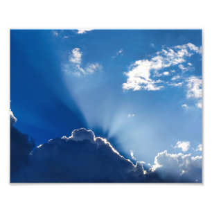 Impression Photo Œuvre d'art murale Rayons de soleil Ciel bleu mini
