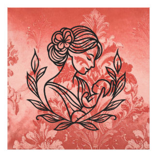Impression Photo Œuvre murale Mère et Enfant – 40 X 40 pour la nurs