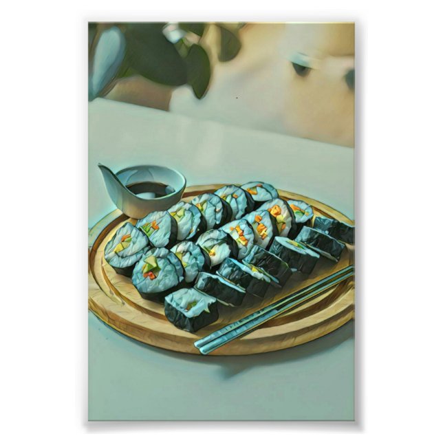 Impression Photo Oeuvre vintage de Sushi (Devant)