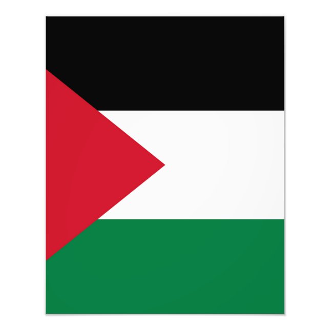 Impression Photo officiellement le drapeau de l'État de Palestine (Devant)