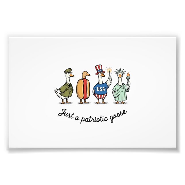 Impression Photo Oie Patriotique Gravure Vintage Drôle de Chemise U (Devant)