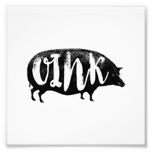 Impression Photo OINK Funky Vintage Pig