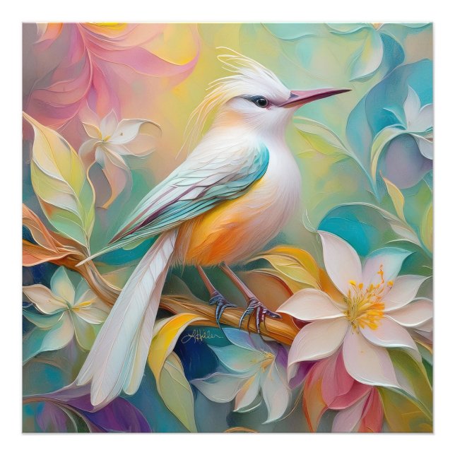 Impression Photo Oiseau d'Imaginaire tourbé d'or (Devant)