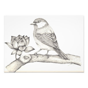 Impression Photo Oiseau et fleur