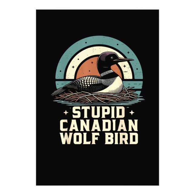 Impression Photo Oiseau loup canadien stupide  (Devant)