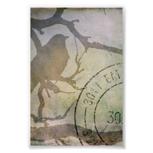 Impression Photo Oiseau Sur Une Branche (Devant)