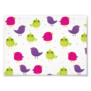 Impression Photo Oiseaux colorés mignons
