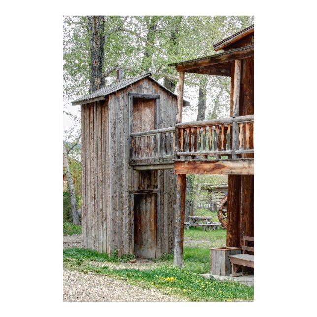 Impression Photo Old West 2 Story Montana Outhouse (Devant)
