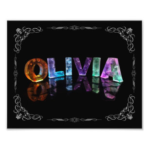 Impression Photo Olivia - Le nom Olivia en lumières 3D (Photographi