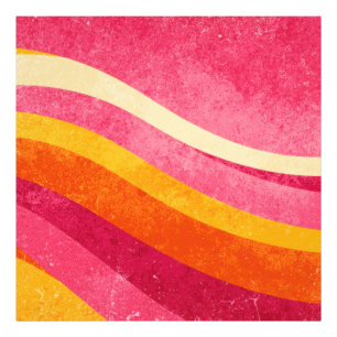 Impression Photo Ondes roses rétro – Fond ondulé vintage