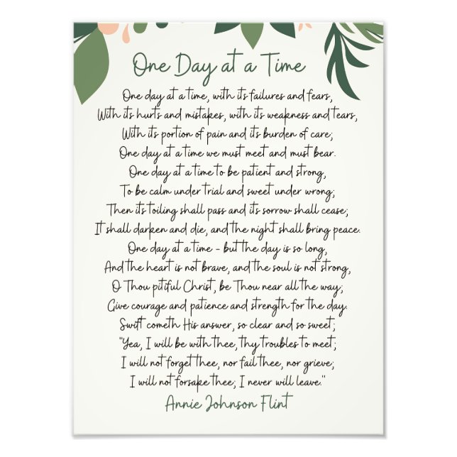 Impression Photo One Day At a Time Annie Johnson Flint Art (Devant)