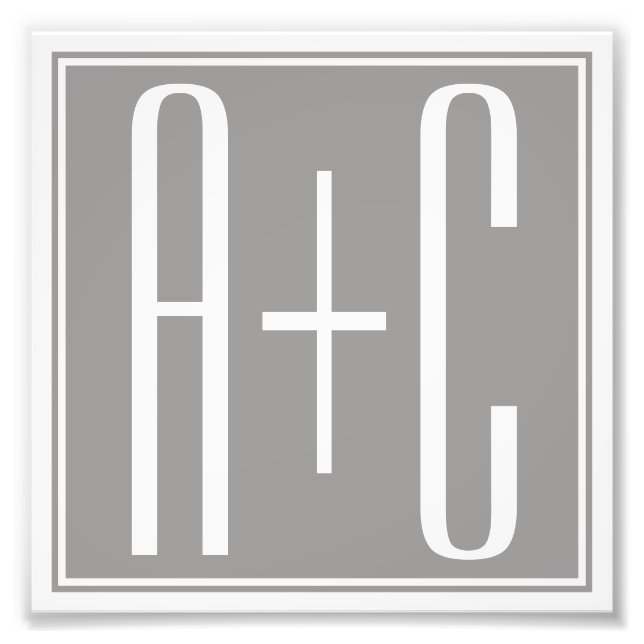 Impression Photo Ongles Classy Couples | Blanc et gris (Devant)