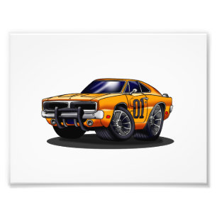 Impression Photo Orange Classic muscle voiture - Choisissez la coul