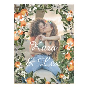 Impression Photo Orange et fleurs élégantes florales