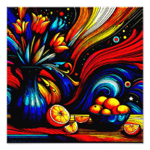 oranges juteuses à côté d'un joli vase