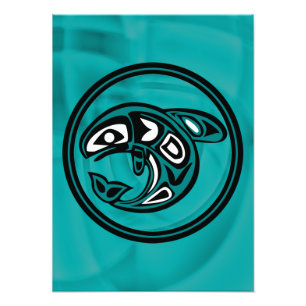 Impression Photo Orca Whale, d'origine américaine, turquoise