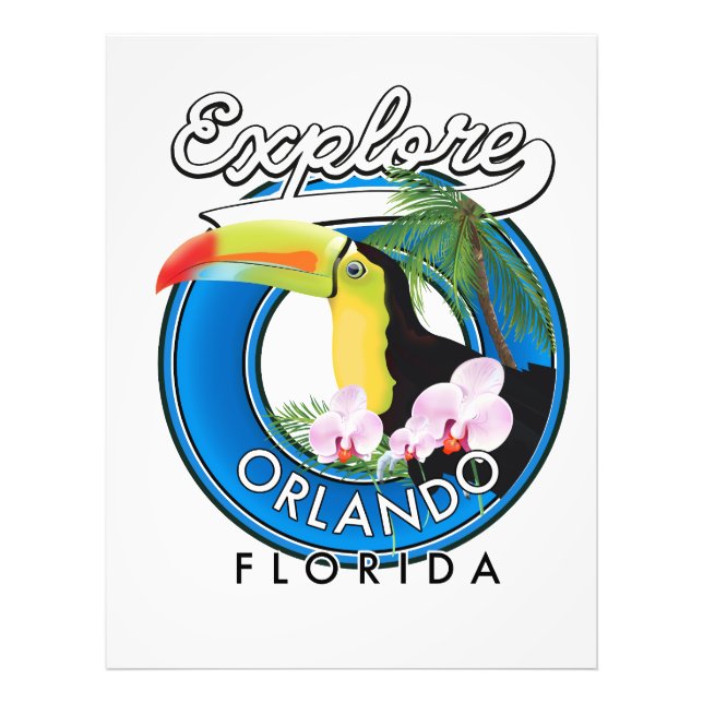 Impression Photo Orlando Floride Explore logo rétro. (Devant)
