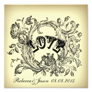 Impression Photo Ornate Flourish Swirls Vintage Wedding