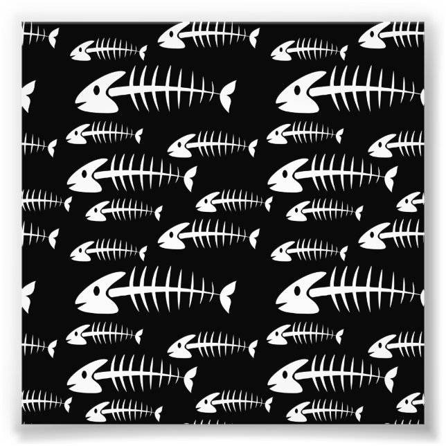 Impression Photo Os squelette Poisson Bones Pêche Humour Pêcheur Af (Devant)