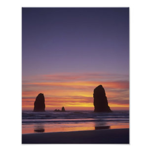Impression Photo OU, côte de l'Oregon, Cannon Beach, stacks à 2